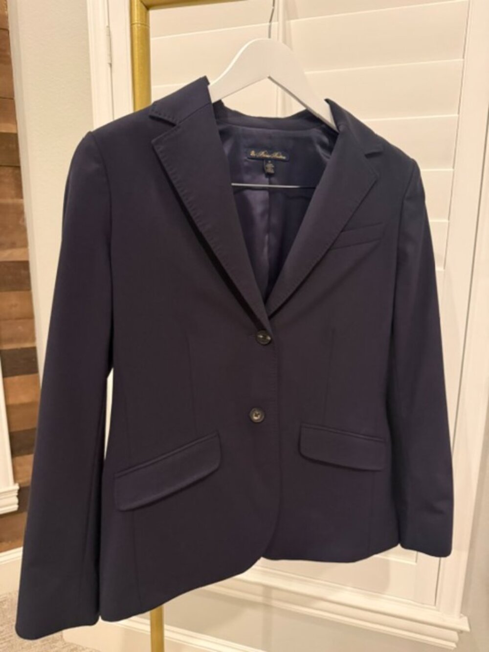 Brooks Brothers Navy Wool Blazer Italian Fabric Like New Condition Size 12